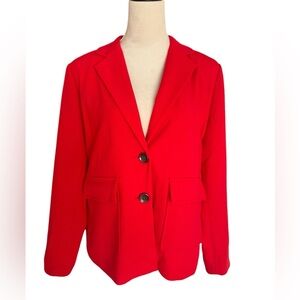 Chico’s 2 buttons square pockets red blazer